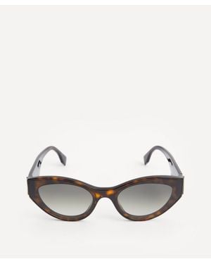 Fendi Cat Eye First Logo Acetate Sunglasses - Metallic