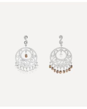 Kojis 18Ct And Vintage Diamond Drop Earrings - White