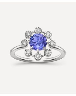 Dinny Hall 14Ct Celandine Tanzanite And Diamond Ring - Blue