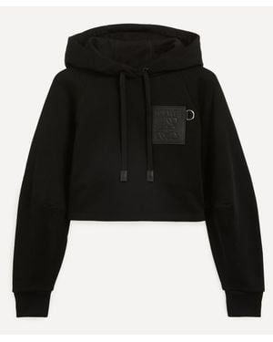 Loewe Anagram Cropped Hoodie - Black
