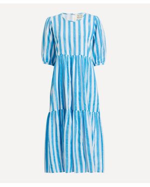 SZ Blockprints Cornflower Gaia Dress - Blue