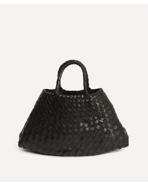 Dragon Diffusion Small Santa Croce Woven Leather Tote Bag - Black
