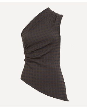 Paloma Wool Win Seersucker Asymmetric Top - Black