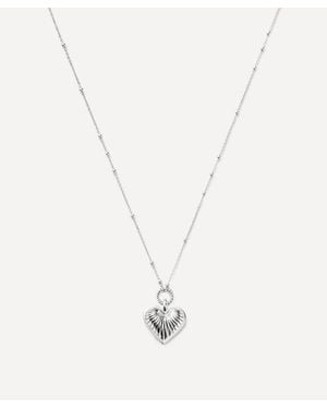 Missoma Plated Vermeil Ridge Heart Pendant Necklace - White