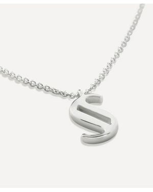 Monica Vinader Sterling Initial S Pendant Necklace - White