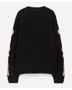 Kapital 5G Wool Bone Crew Jumper - Black
