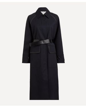 Nackiyé Discrete Wool Trench Coat - Blue