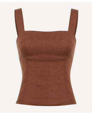 Reformation Darci Linen Top - Brown