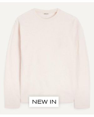 AURALEE Brushed Cotton Long-Sleeve T-Shirt - Pink