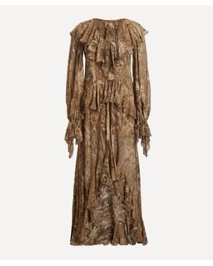 De La Vali Kona Ruffle Maxi Dress - Natural