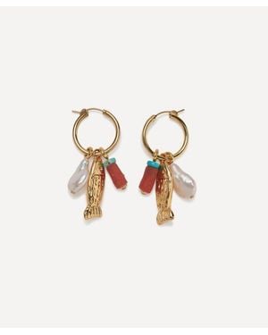 Lizzie Fortunato Plated Minnow Hoop Earrings - White