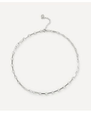 V By Laura Vann Sterling Twisted Link Vintage Chain Necklace - White