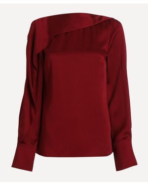 Erdem Draped Satin Cady Blouse - Red