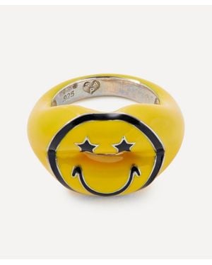 Solange Azagury-Partridge Sterling Happy Face Hotlips Ring - Yellow