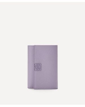 Loewe Anagram Small Vertical Leather Wallet - Purple