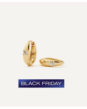 Missoma 14Ct Fine Diamond Dome Huggie Hoop Earrings - Blue