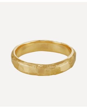 Ellis Mhairi Cameron 14Ct 4Mm Hammered Wedding Band Ring - Metallic