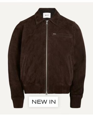 NN07 Owen Zip Suede Jacket - Brown