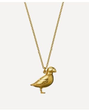 Alex Monroe 22Ct-Plated Puffin Pendant Necklace - Metallic