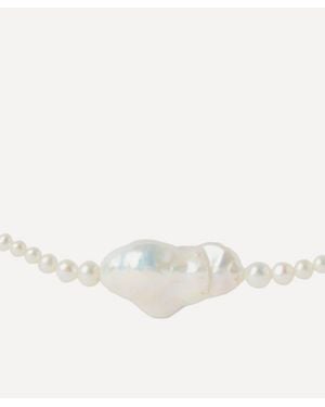Pdpaola 18Ct-Plated La Perla Pearl Necklace - White