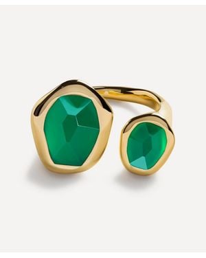 Monica Vinader 18Ct-Plated Vermeil Odyssey Gemstone Open Ring - Green