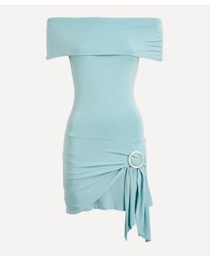 Peachy Den Amelia Bandeau Mini Dress - Blue