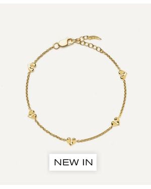 Missoma 18Ct-Plated Vermeil Molten Heart Mini Charm Bracelet - Metallic