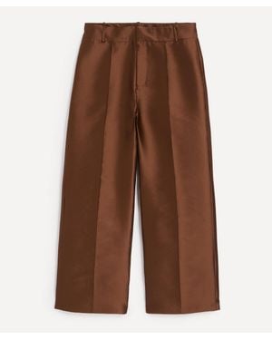 D'Estree Yoshitomo Silk-Blend Pants - Brown