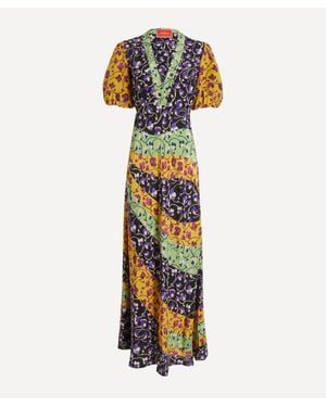 La DoubleJ Marlene Honeysuckle Tricolour Placee Dress - Multicolour