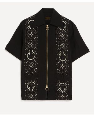 Kapital Rayon Havananaja Drizzle Cuba Shirt - Black