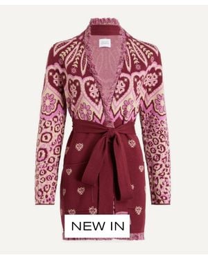 Hayley Menzies Dalton Jacquard Cardigan - Red
