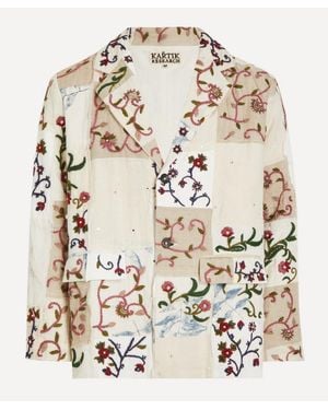 Kartik Research Patchwork Chintz Embroidered Blazer - Natural
