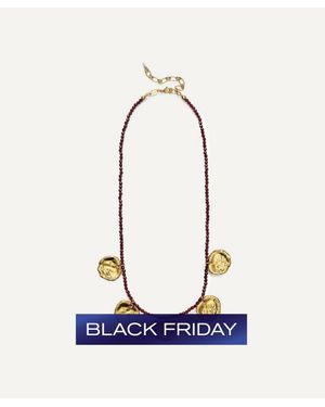 Anni Lu 18Ct-Plated Dream Catcher Coin Pendant Beaded Necklace - Blue