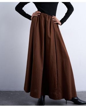 TOPSHOP Full Circle Maxi Skirt - Brown