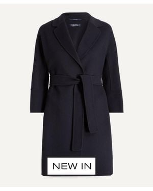 Max Mara Arona Short Double-Faced Wool Coat - Blue