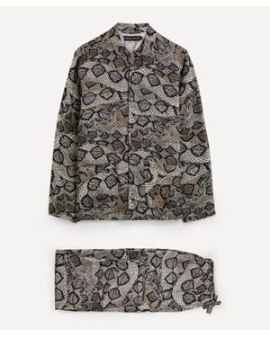 Desmond & Dempsey Crotalus Linen Pyjama Set - Grey