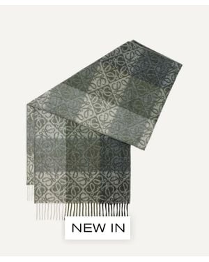 Loewe Anagram Wool-Blend Scarf - Gray