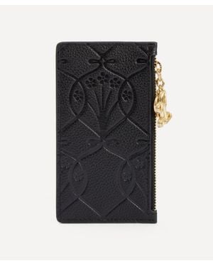 Liberty Iphis Embossed Zipped Card Case - Black