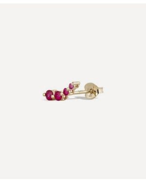 Dinny Hall 9Ct Single Shuga Ruby Crawler Stud Earring - White