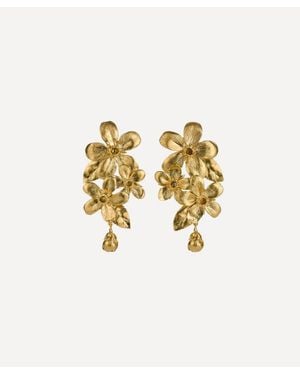 Alex Monroe 22Ct-Plated Flowering Apple Blossom Drop Earrings - Metallic