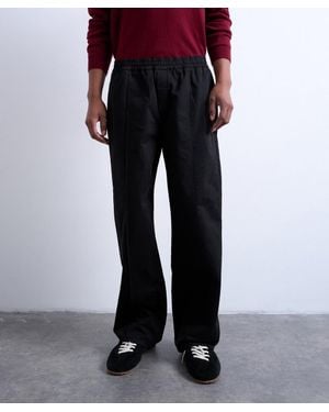 TOPMAN Baggy Twill Pintuck Pants - Black