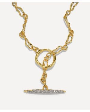 Alexis 14Ct-Plated Solanales Crystal Toggle Necklace - White