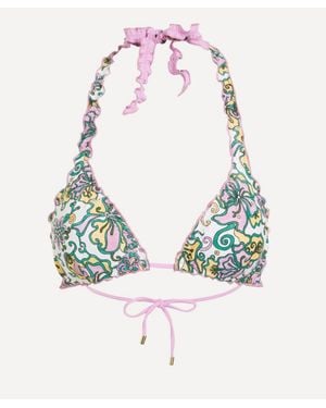 Heidi Klein Reversible Ruffle Triangle Top - Blue