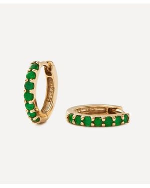 Missoma 14Ct Fine Emerald Huggie Hoop Earrings - Green