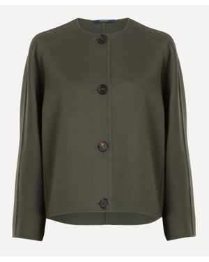 Max Mara Kate Cropped Double-Sided Wool Jacket - Green