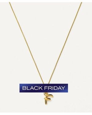 Missoma 18Ct-Plated Vermeil Curly Molten Mini F Initial Pendant Necklace - Blue