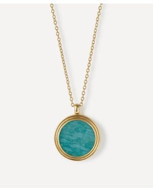 Astley Clarke 18Ct-Plated Vermeil Stilla Amazonite Locket Necklace - Blue
