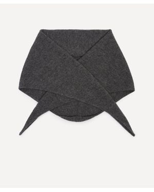 Johnstons of Elgin Gauzy Cashmere Neck Tie - Black