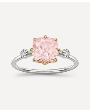 Dinny Hall 14Ct Iris Morganite And Diamond Ring - White
