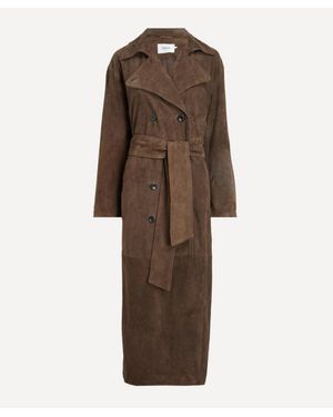 Stylein Vega Suede Trench Coat - Brown